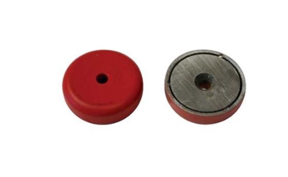 Lapos AlNiCo pot mágnes (piros lakkozott)